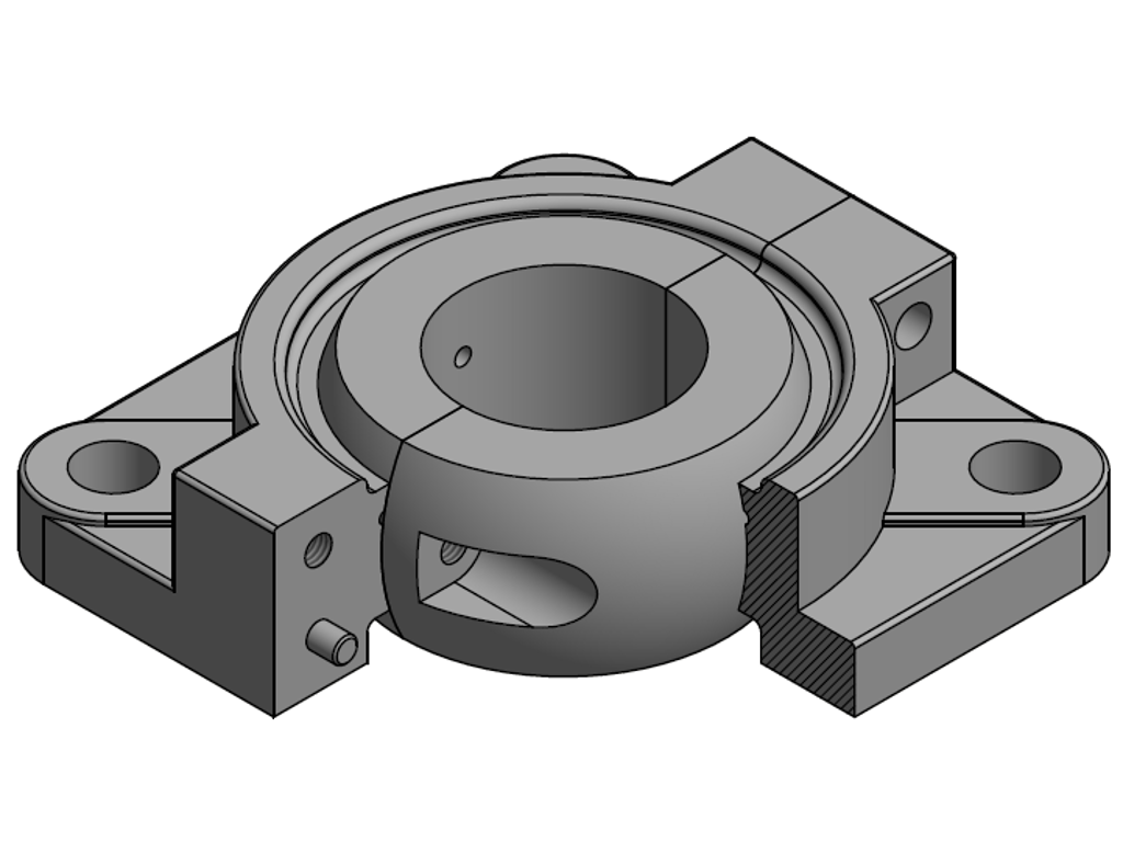 Geteiltes 4 Loch Flanschlager Gehäuse